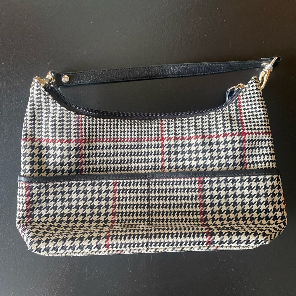 Ralph Lauren Black and White Houndstooth Shoulder Bag